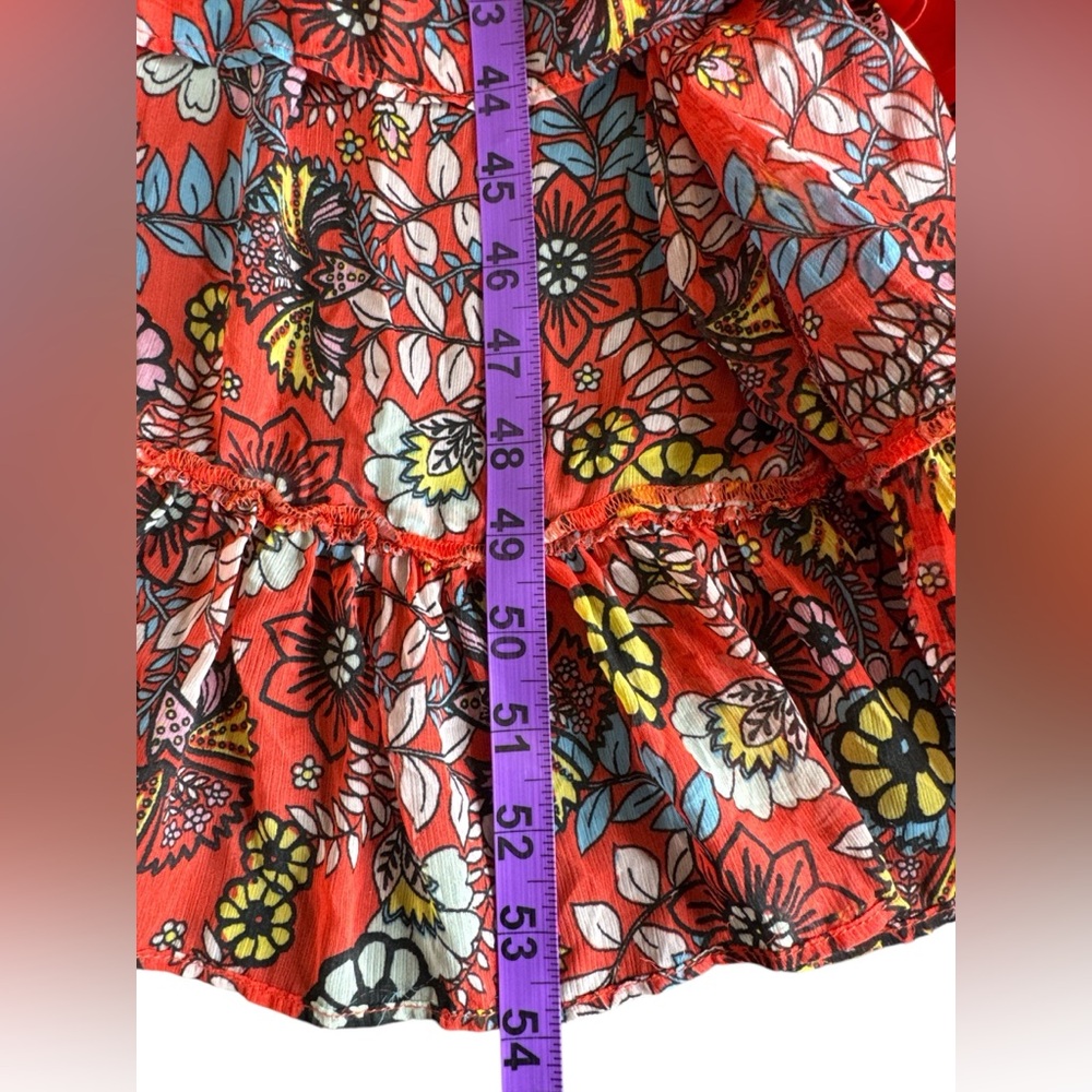 FREE PEOPLE Cassis Printed Chiffon Dress, Tiered, Mix Floral, Size XS. - Picture 12 of 12